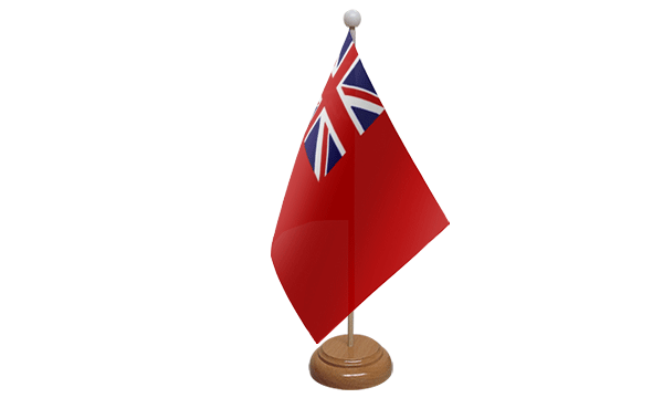 Red Ensign Small Flag with Wooden Stand